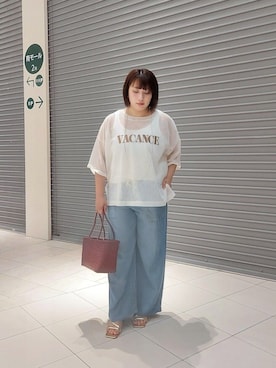 「ロゴニット」｜nar18さん（レディース・156cm）の夏コーディネート