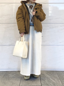 「URBAN RESEARCH Sonny Label（アーバンリサーチサニーレーベル）のアイテム（ダウンジャケット/コート）」を使った、アコさん（レディース・148cm）の冬コーディネート