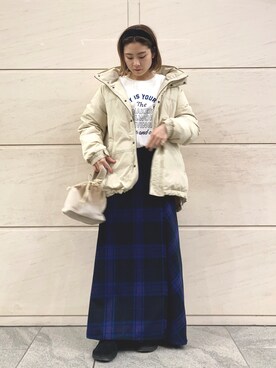 「URBAN RESEARCH Sonny Label（アーバンリサーチサニーレーベル）のアイテム（ダウンジャケット/コート）」を使った、アコさん（レディース・148cm）の冬コーディネート