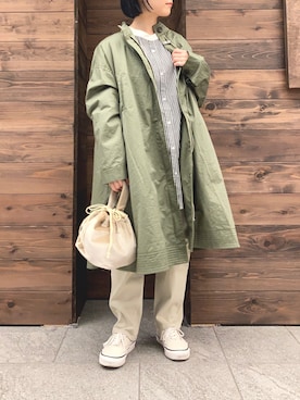 「URBAN RESEARCH Sonny Label（アーバンリサーチサニーレーベル）のアイテム（トレンチコート）」を使った、アコさん（レディース・148cm）の春コーディネート