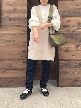 「Moname（モナーム）のアイテム（パンツ）」を使った、アコさん（レディース・148cm）の秋コーディネート