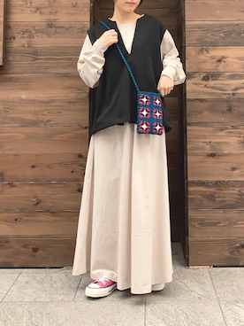 「URBAN RESEARCH Sonny Label（アーバンリサーチサニーレーベル）のアイテム（ワンピース/ドレス）」を使った、アコさん（レディース・148cm）の冬コーディネート