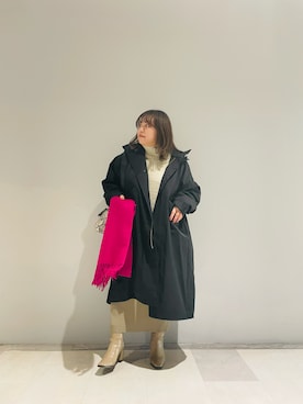 「RIVE DROITE（リヴドロワ）のアイテム（モッズコート）」を使った、IKUMIさん（レディース・153cm）の冬コーディネート