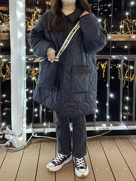 「キルティングバッグ」｜「アイテム（その他アウター）」を使った、nさん（レディース・152cm）の冬コーディネート