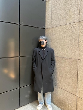 「韓国コーデ」｜「アイテム（ダウンジャケット/コート）」を使った、だいさん（メンズ・177cm）の冬コーディネート
