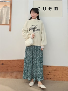 「coenスタッフスタイリング」｜「アイテム（パンプス）」を使った、coenなるせさん（レディース・157cm）の冬コーディネート