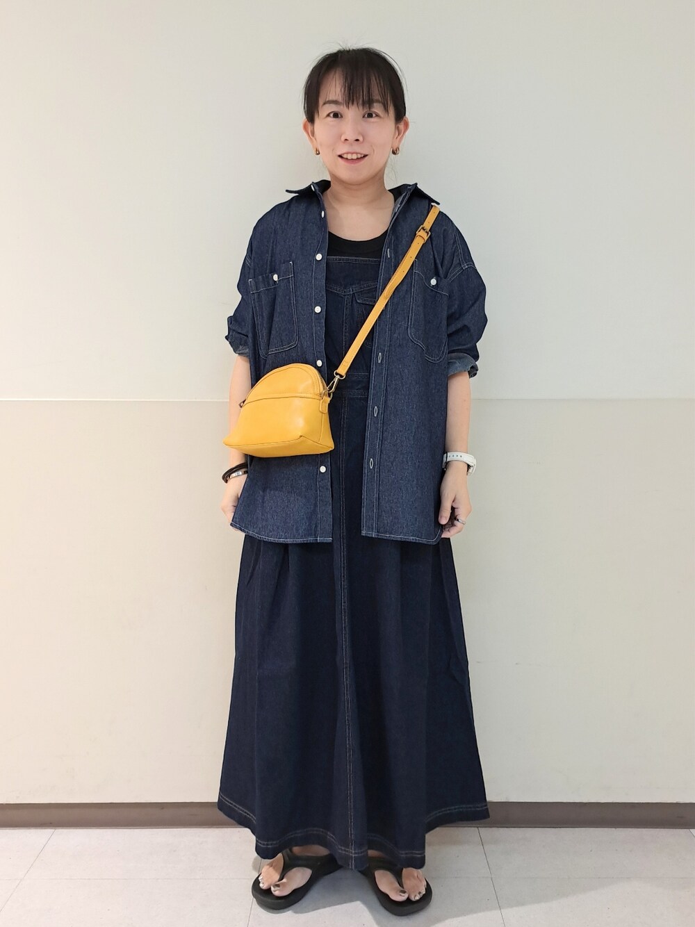 シャツ/ブラウスを使った「デニムサロペットスカート」の人気