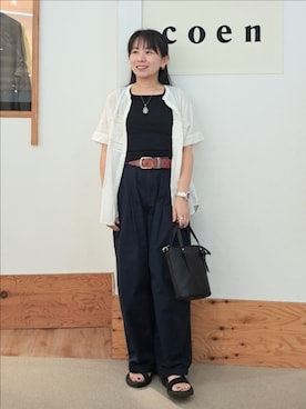 「teva」｜「アイテム（トートバッグ）」を使った、coenなるせさん（レディース・157cm）の夏コーディネート