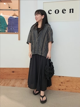 「coenスタッフスタイリング」｜「アイテム（サンダル）」を使った、coenなるせさん（レディース・157cm）の夏コーディネート