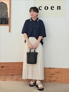 「coenスタッフスタイリング」｜「アイテム（サンダル）」を使った、coenなるせさん（レディース・157cm）の夏コーディネート
