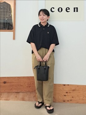 「coenスタッフスタイリング」｜「アイテム（サンダル）」を使った、coenなるせさん（レディース・157cm）の夏コーディネート