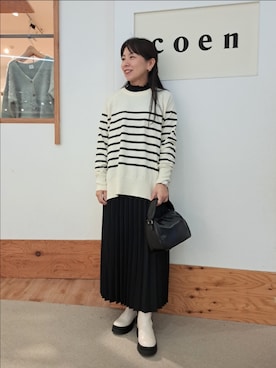 「coenスタッフスタイリング」｜「アイテム（ブーツ）」を使った、coenなるせさん（レディース・157cm）の秋コーディネート