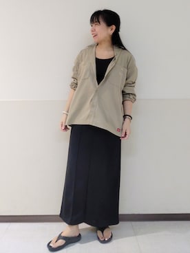 「Dickies（ディッキーズ）のアイテム（トップス）」を使った、coenなるせさん（レディース・157cm）の夏コーディネート