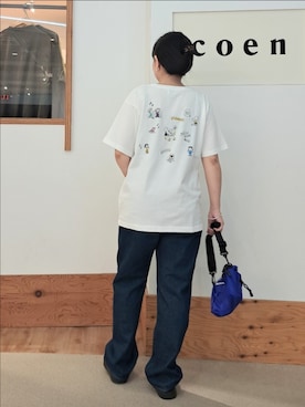 「PEANUTS（ピーナッツ）のアイテム」を使った、coenなるせさん（レディース・157cm）の夏コーディネート