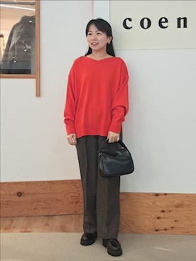 「アイテム（ドレスシューズ）」を使った、coenなるせさん（レディース・157cm）の冬コーディネート