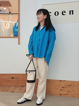 「coenスタッフスタイリング」｜「アイテム（サンダル）」を使った、coenなるせさん（レディース・157cm）の春コーディネート