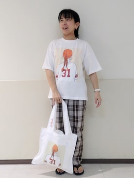 「coenスタッフスタイリング」｜「アイテム（チノパンツ）」を使った、coenなるせさん（レディース・157cm）の夏コーディネート