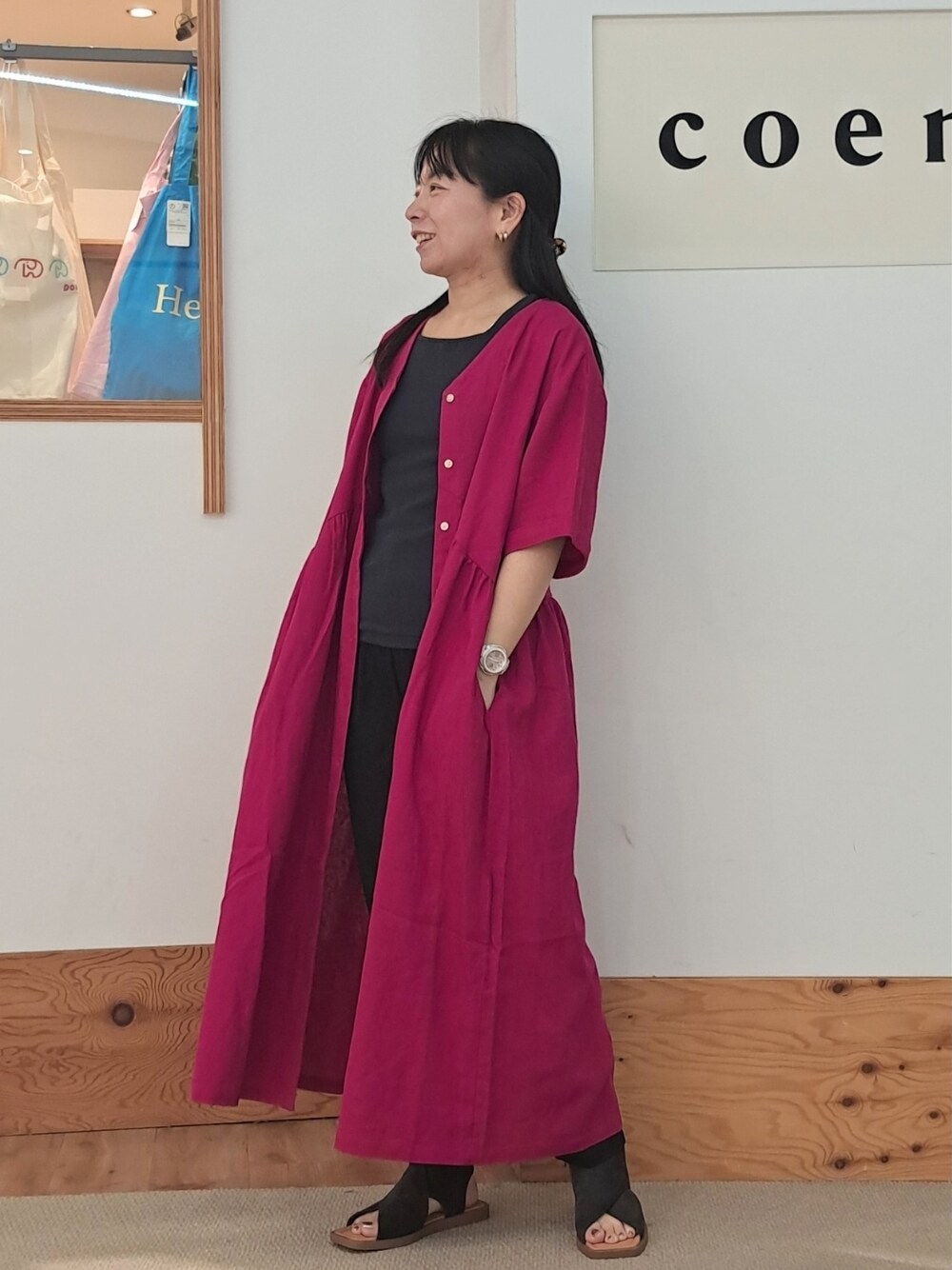 CITYSHOP ピンク リネン　シャツワンピース CITYSHOP ピンク リネン シャツワンピース - メルカリ