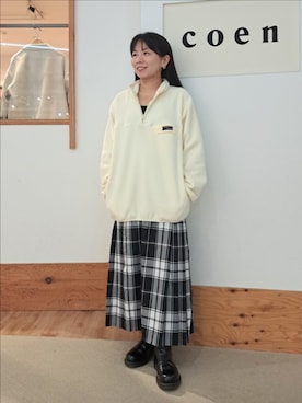 「coen」｜「アイテム（スウェット）」を使った、coenなるせさん（レディース・157cm）の秋コーディネート