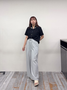 「刺繍ブラウス」｜hinaさん（レディース・163cm）の夏コーディネート