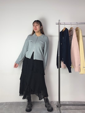 カーディガン/ボレロを使った「くすみブルー」のレディース人気