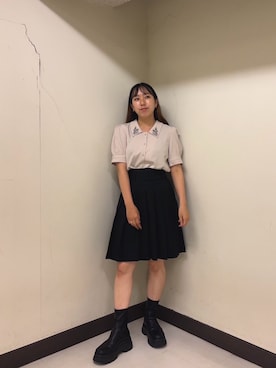 「刺繍ブラウス」｜hinaさん（レディース・163cm）の夏コーディネート