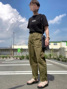「カーキパンツ」｜napoiさん（レディース・156cm・30代）の夏コーディネート
