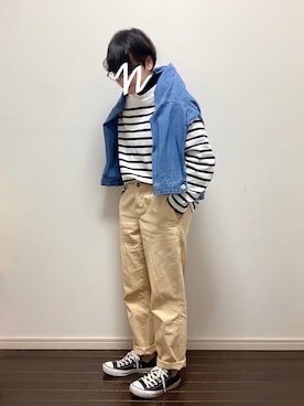 「CONVERSE（コンバース）のCONVERSE コンバース オール スター オックス / ALL STAR OX(BLACK) 32160321（スニーカー）」を使った、napoiさん（レディース・156cm・30代）の冬コーディネート