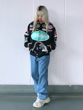 「XLARGE（エクストララージ）のアイテム（その他アウター）」を使った、misaさん（レディース・153cm）の秋コーディネート