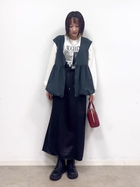 「体型カバー」｜chikaさん（レディース・160cm）の秋コーディネート