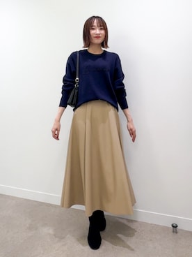 「SHOO・LA・RUE（シューラルー）のアイテム（ブーツ）」を使った、chikaさん（レディース・160cm）の秋コーディネート