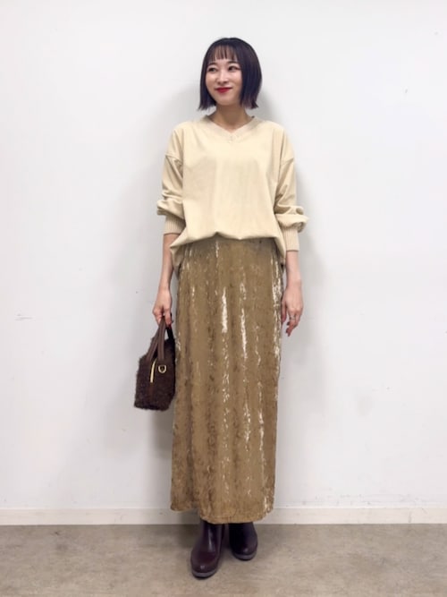 セール】ニットリブコーデュロイトップス（Tシャツ/カットソー）｜SHOO