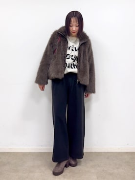 「Cutie Blonde（キューティーブロンド）のアイテム」を使った、chikaさん（レディース・160cm）の冬コーディネート