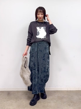 「アイテム（アクセサリー）」を使った、chikaさん（レディース・160cm）の秋コーディネート