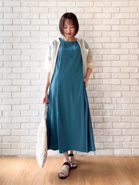 「SHOO・LA・RUE（シューラルー）のアイテム（トートバッグ）」を使った、chikaさん（レディース・160cm）の夏コーディネート