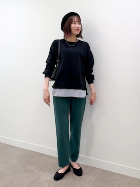 「SHOO・LA・RUE（シューラルー）の【軽量】ふわっと軽いフラップショルダーバッグ（ショルダーバッグ）」を使った、chikaさん（レディース・160cm）の秋コーディネート