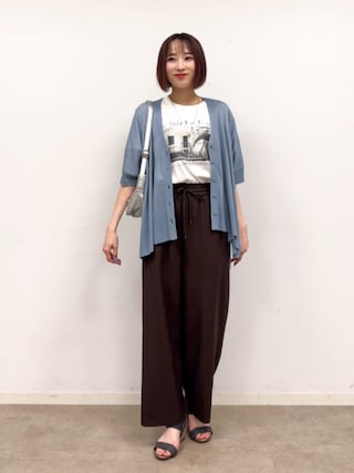 「SHOO・LA・RUE（シューラルー）のベルトデザインショルダーバッグ（ショルダーバッグ）」を使った、chikaさん（レディース・160cm）の夏コーディネート