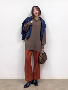 「アイテム（チュニック）」を使った、chikaさん（レディース・160cm）の冬コーディネート