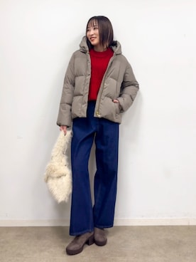 「アイテム（ダウンジャケット/コート）」を使った、chikaさん（レディース・160cm）の冬コーディネート