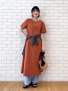 「SHOO・LA・RUE（シューラルー）のアイテム（トートバッグ）」を使った、chikaさん（レディース・160cm）の夏コーディネート