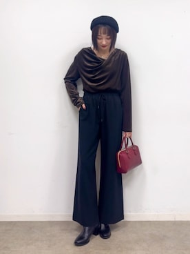 「SHOO・LA・RUE（シューラルー）のアイテム（ブーツ）」を使った、chikaさん（レディース・160cm）の秋コーディネート