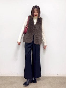「アイテム（ベスト）」を使った、chikaさん（レディース・160cm）の秋コーディネート