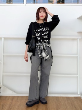 「SHOO・LA・RUE（シューラルー）のアイテム（ブーツ）」を使った、chikaさん（レディース・160cm）の秋コーディネート