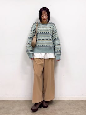 「Cutie Blonde（キューティーブロンド）のアイテム」を使った、chikaさん（レディース・160cm）の冬コーディネート