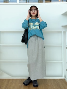 「アイテム（スウェット）」を使った、chikaさん（レディース・160cm）の秋コーディネート