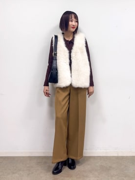 「アイテム（ベスト）」を使った、chikaさん（レディース・160cm）の秋コーディネート