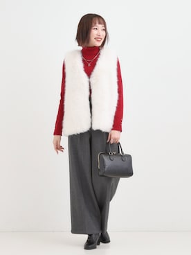 「着回しコーデ」｜chikaさん（レディース・160cm）の冬コーディネート