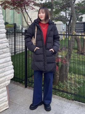 「アイテム（ネックレス）」を使った、chikaさん（レディース・160cm）の冬コーディネート