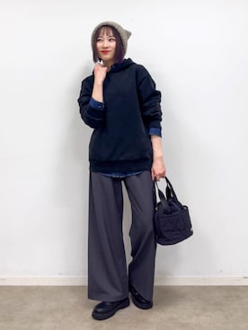 「Lee（リー）のアイテム（バッグ）」を使った、chikaさん（レディース・160cm）の冬コーディネート