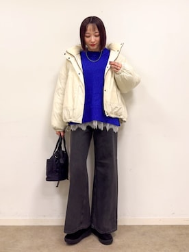 「Lee（リー）のアイテム（バッグ）」を使った、chikaさん（レディース・160cm）の冬コーディネート